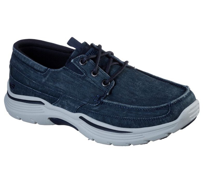 Skechers Herr Marinblå Snörskor - Relaxed Fit: Expended - Kevan - Sverige (SPDHG-8539)